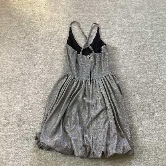 Bailey Blue Silver Sparkly Bubble Hem Dress Sz. Jr. S - Picture 2 of 8